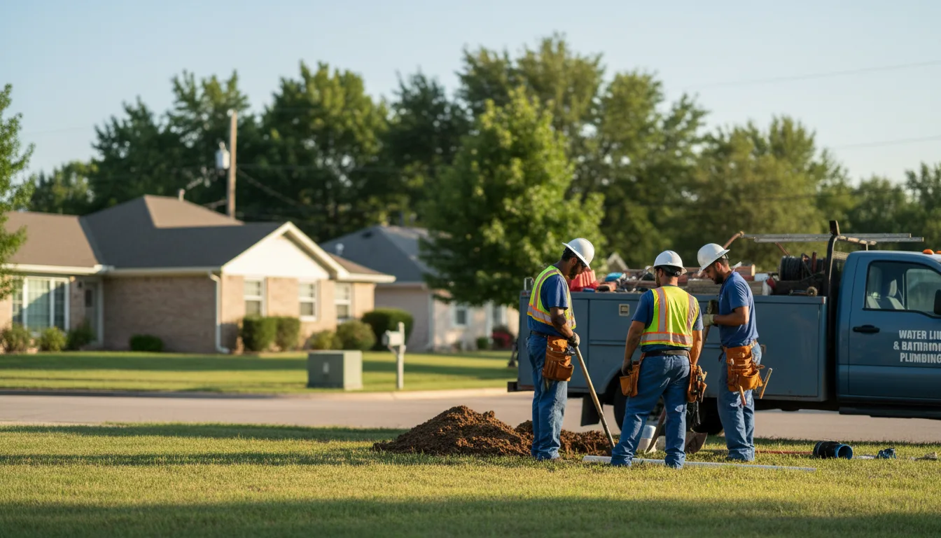 Residential water line and bathroom plumbing service in Scotts, MI
